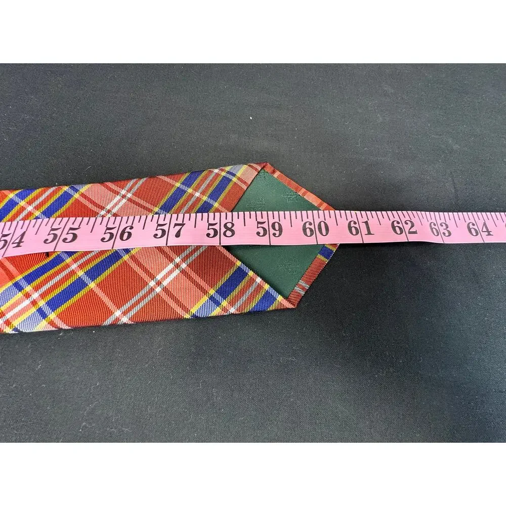 Lauren Ralph Lauren Red Plaid Tie Red White Blue Yellow Plaid Preppy